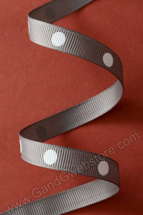 3/8" X 17yds Grosgrain Grey #017 - Image 2