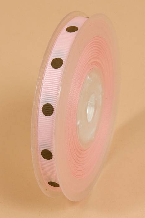 3/8" X 17yds Grosgrain Light Pink/turftan #117/847