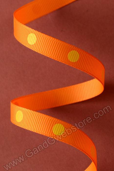 3/8" X 17yds Grosgrain Tangerine #668 - Image 2
