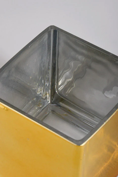 3.90" X 3.90" Square Glass Vase Gold - Image 3