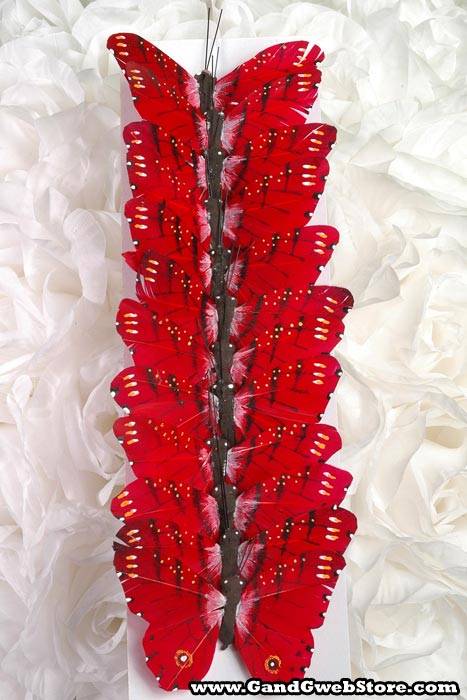 3" Butterfly Red Pkg/12 - Image 2