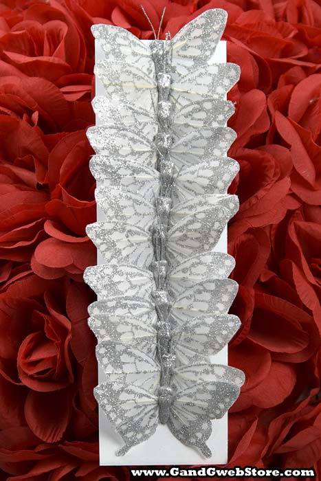 3" Butterfly Silver Pkg/12 - Image 2