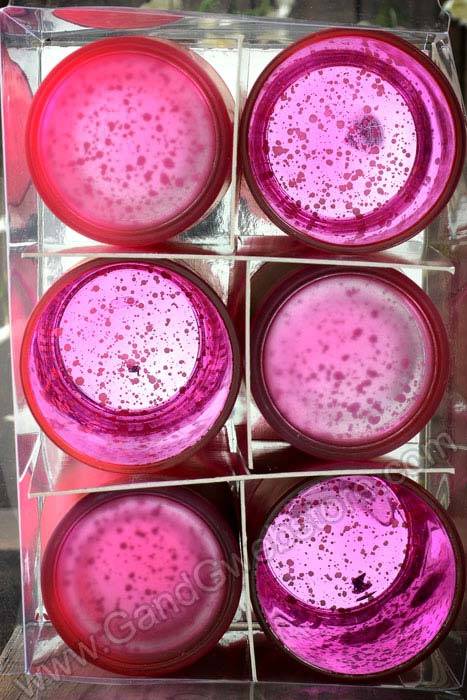 3" Frosted Mercury Glass Candle Holder Fuchsia Pkg/6 - Image 2