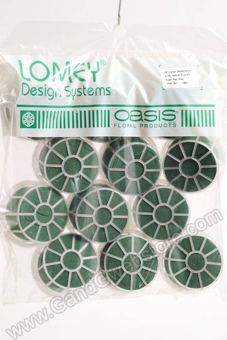 3" Large Pedestal Floral Foam Green Pkg/12 - Image 2