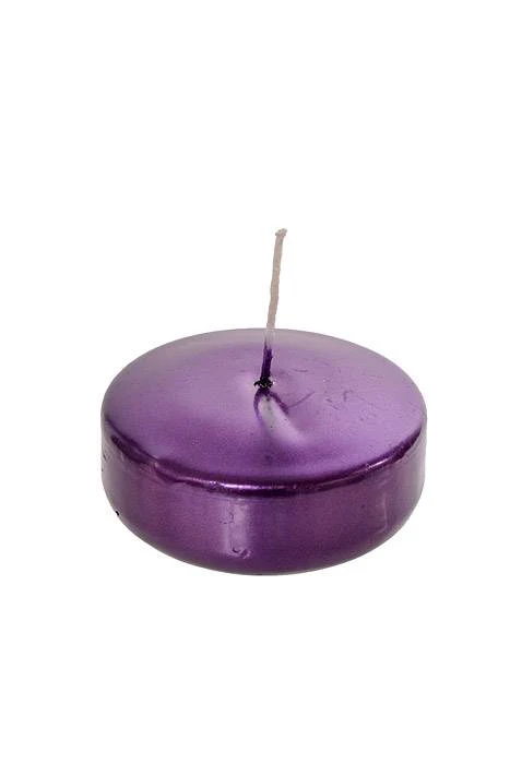 3" Metallic Disc Floating Candle Purple - Image 2