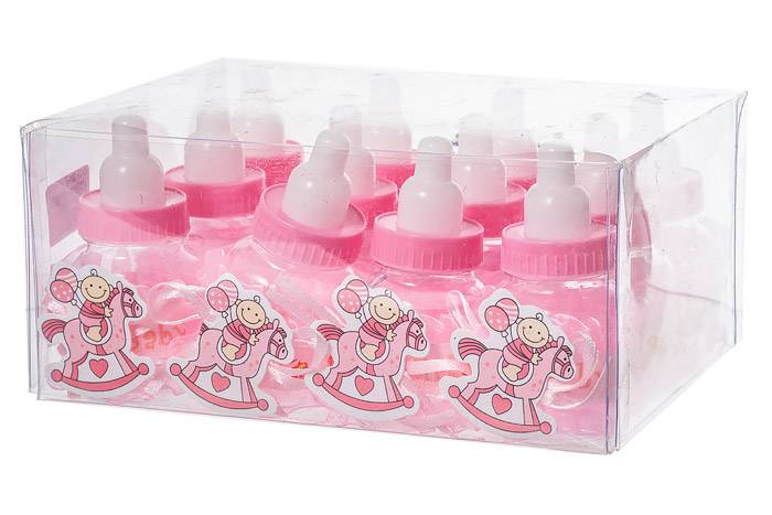 3" Plastic Milk Bottle Pink Pkg/12 - Image 2