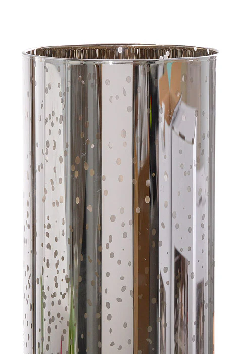 3" X 10" Mercury Glass Candle Holder Silver - Image 3