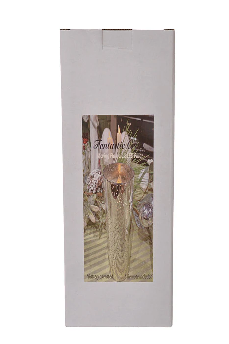 3" X 10" Mercury Glass Candle Holder Silver - Image 4