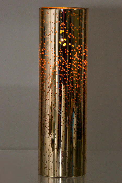 3" X 10" Mercury Glass Candle Mercury Gold - Image 2