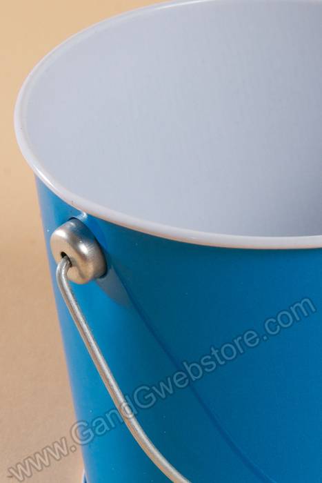 3" X 3.25" Metal Bucket W/handle Blue - Image 2