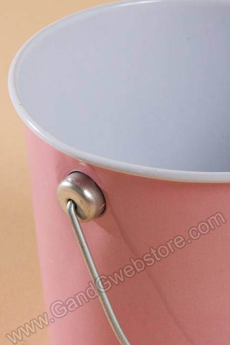 3" X 3.25" Metal Bucket W/handle Pink - Image 2