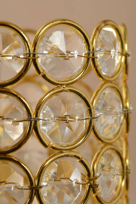 3" X 3.5" Crystal Bead Candle Holder Gold/clear - Image 2