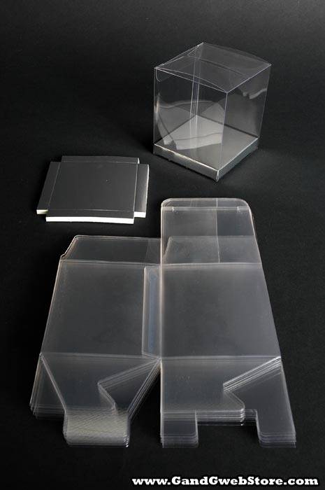 3" X 3" X 3.5" Pvc Box Clear/silver Pkg/12 - Image 2