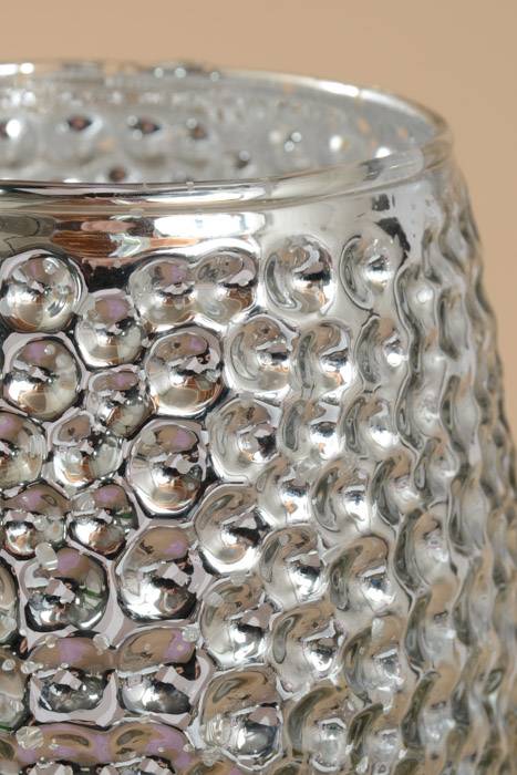 3" X 4" Mercury Glass Candle Holder Silver - Image 2