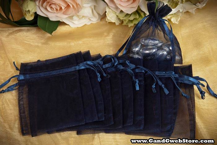 3" X 4" Sheer Pouches Bag Navy Pkg/12 - Image 2