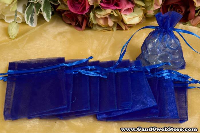 3" X 4" Sheer Pouches Bags Royal Blue Pkg/12 - Image 2
