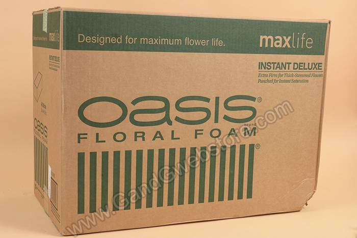 3" X 4" X 9" Instant Deluxe Oasis Floral Foam Green Cs/48 - Image 2