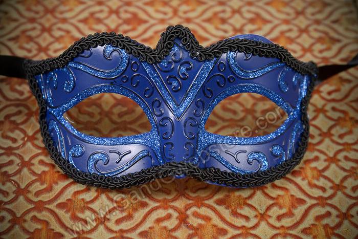 3" X 6" Venetian Colombina Mask Blue - Image 2