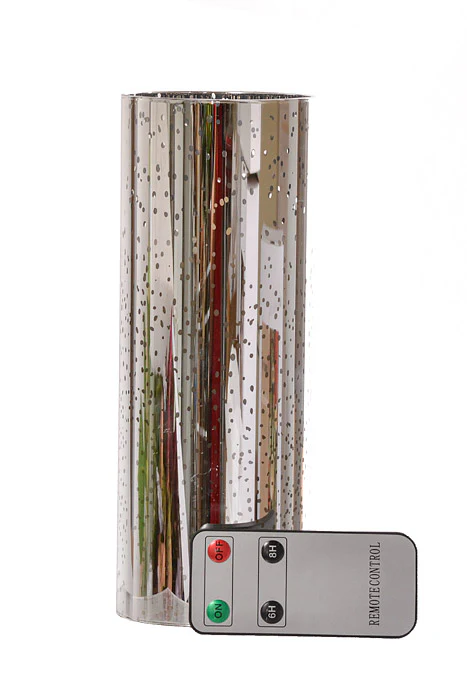 3" X 8" Mercury Glass Candle Holder (Silver)