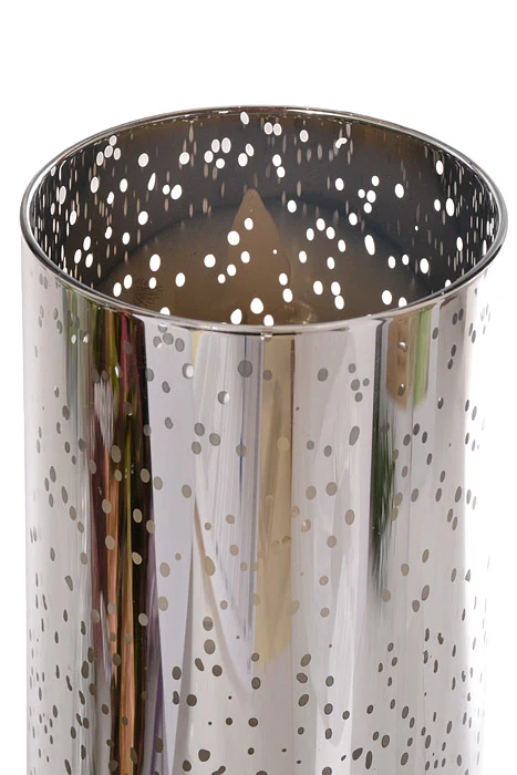 3" X 8" Mercury Glass Candle Holder (Silver) - Image 3