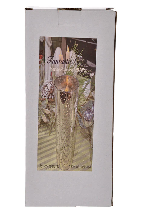 3" X 8" Mercury Glass Candle Holder (Silver) - Image 4