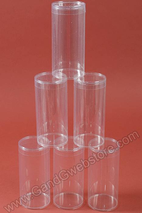 3" X 8" Plastic Cylinder Clear Pkg/6 - Image 2