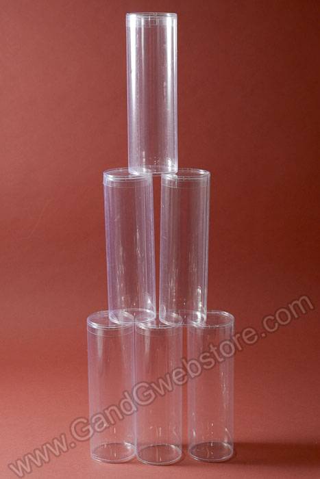 3" X 9" Plastic Cylinder Box Clear Pkg/6 - Image 2