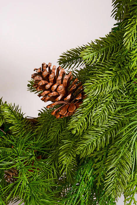 30" Artificial Natural Real Touch Mix Evergreen Wreath Green - Image 2