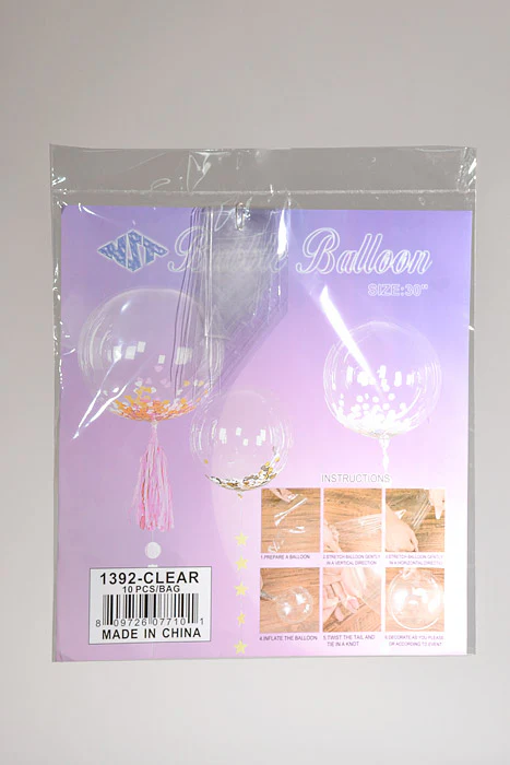 30" Bubble Balloon Clear Pkg/10 - Image 2