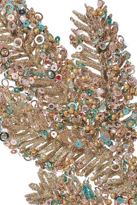 30" Circle Sequin/Glitter Spruce Spray Champagne/Blue - Image 2
