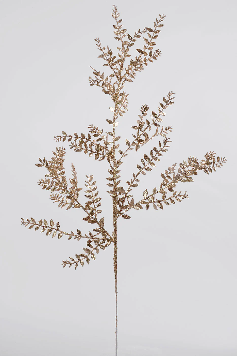 30" Glitter Mini Smilax Leaf Spray Champagne/Light