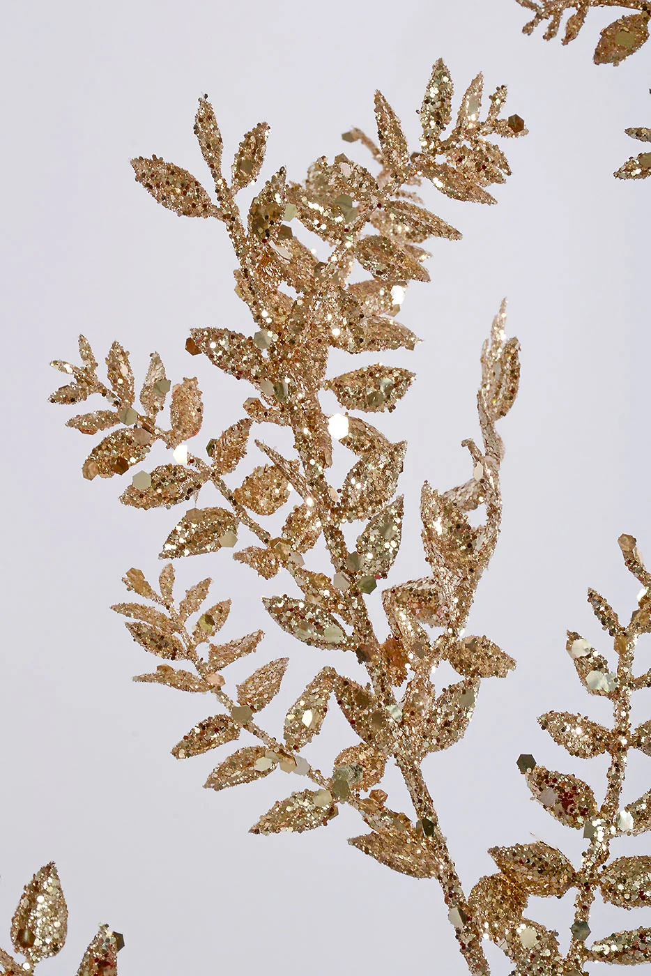 30" Glitter Mini Smilax Leaf Spray Champagne/Light - Image 2