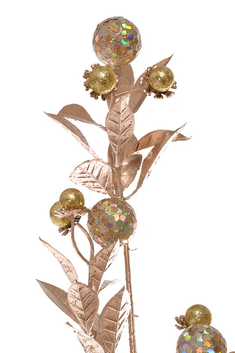 30" Glittered Berry Spray (Gold) - Image 2