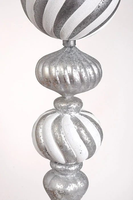 30" Mercury Hanging Finial Ornament White/Silver - Image 2