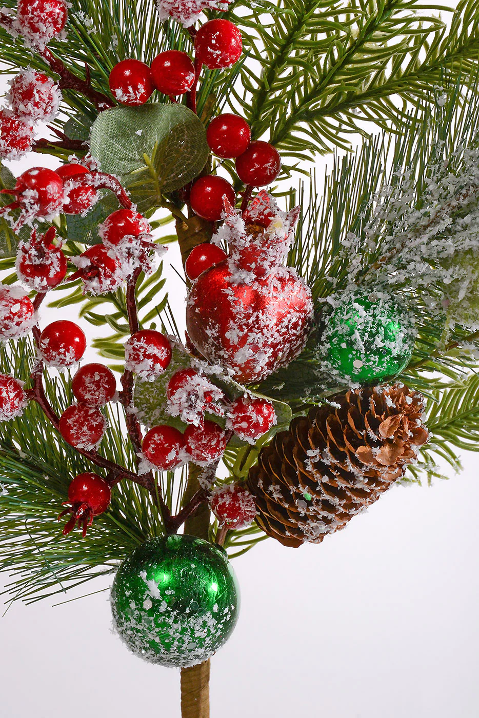 30'' Pine Ball Berry Spray Red/Green - Image 2
