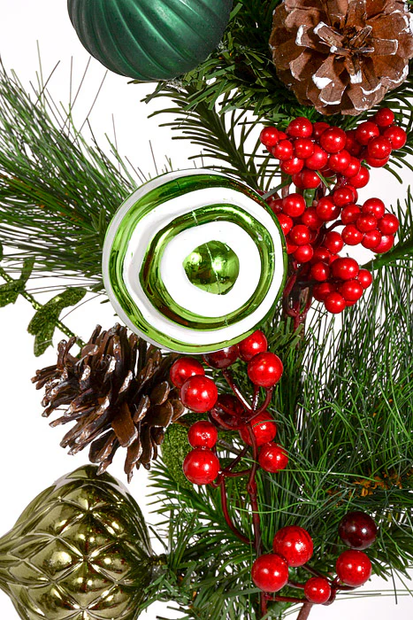 30" Pinecone Ball Berry Pick Green/Red - Image 2