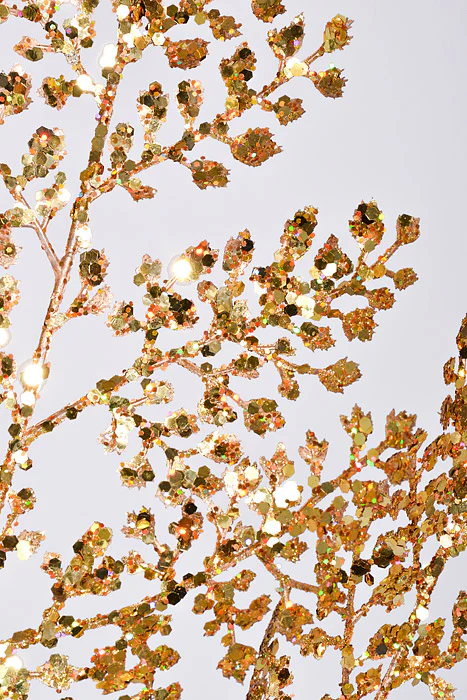 30" Sequin Fern Spray Gold - Image 2