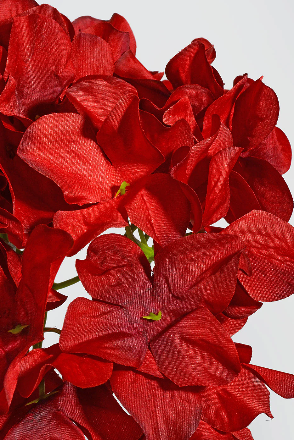 30" Silk Hydrangea Spray Red - Image 2