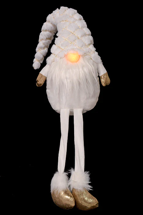 30" Sitting Gnome With Light White/Gold - Image 2