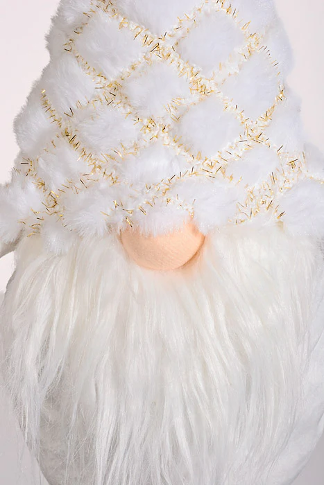 30" Sitting Gnome With Light White/Gold - Image 3