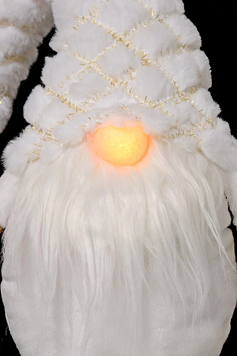 30" Sitting Gnome With Light White/Gold - Image 4