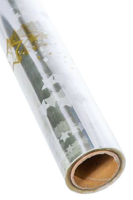 30" X 100' Star Krystal Phane Roll Gold/clear