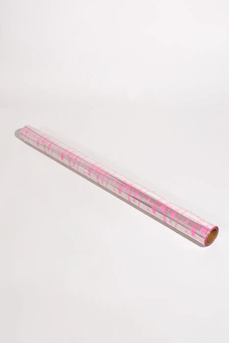 30" X 100Ft Hearts Krystal Phane Roll Pink/Clear - Image 2
