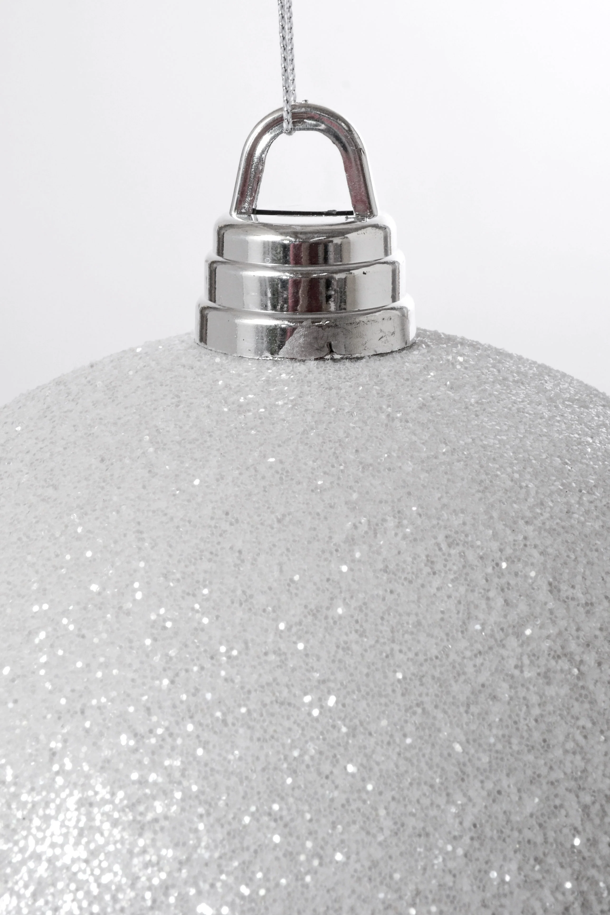 300MM Glitter Ball Ornament White - Image 2