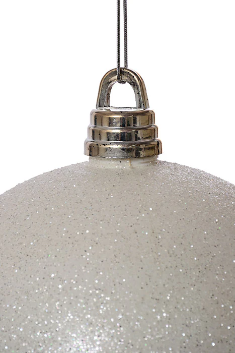 300Mm Glitter Ball Ornament White - Image 2