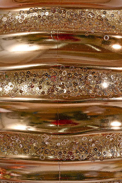 300Mm Plastic Ball with Glitter/Sequin Ornament Champagne - Image 2