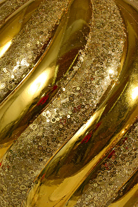 300Mm Plastic Pumpkin Ball with Glitter/Sequin Ornament Gold - Image 2