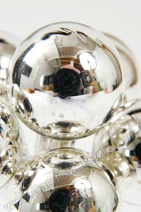 30mm Gloss Glass Ball Ornament Silver Pkg/72 - Image 2