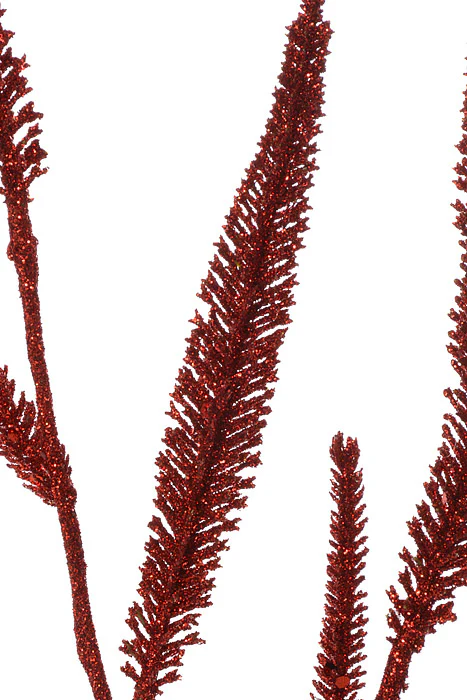 31.5" Glitter Foxtail Spray Red - Image 2