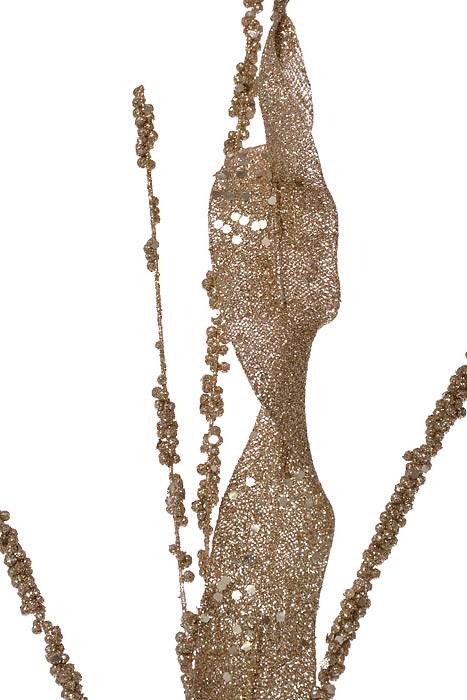 31" Glitter Curly Spray Champagne - Image 2